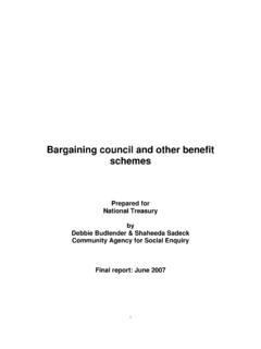 Bargaining council and other benefit ... - National Treasury