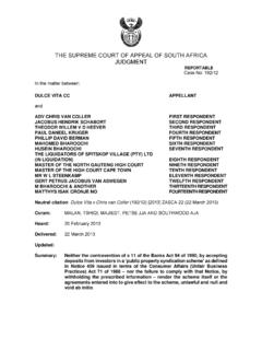 THE SUPREME COURT OF APPEAL OF SOUTH AFRICA …