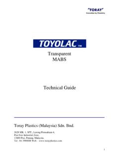 Transparent MABS Technical Guide - torayplastics.com.my