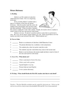 ESL Worksheet - Picture Dictionary