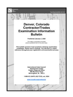 Denver, Colorado Contractor/Trades Examination …