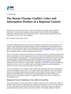 The Russia-Ukraine Conflict: Cyber and Information …
