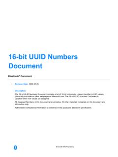 16-bit UUID Numbers Document - Bluetooth
