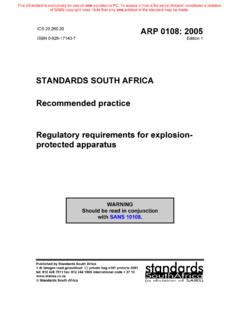 STANDARDS SOUTH AFRICA Recommended …