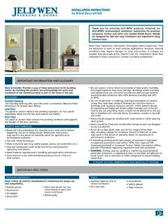 INSTALLATION INSTRUCTIONS for Bifold Doors (JII103)