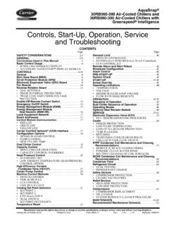 Controls, Start-Up, Operation, Service and Troubleshooting