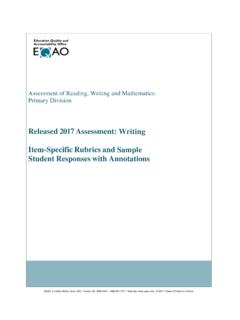 Released 2017 Assessment: Writing - EQAO OQRE
