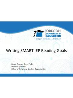 Writing SMART IEP Reading Goals - Decoding Dyslexia Oregon