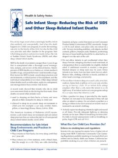 Safe Infant Sleep: Reducing the Risk of SIDS and …
