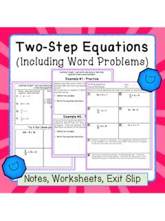 Two Step Equations Notes and Practice