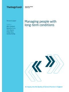Managing people with long-term conditions - King's Fund