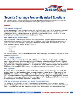 Security Clearance Frequently Asked Questions (FAQ)