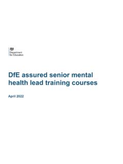 DfE-assured senior mental health lead training courses