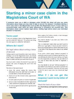 Starting a minor case claim in the Magistrates Court of WA