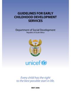 Guidelines For Early Childhood Development Services - Gov