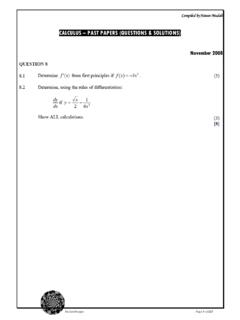 CALCULUS PAST PAPERS (QUESTIONS &amp; SOLUTIONS)