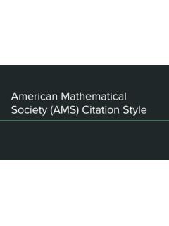 American Mathematical Society (AMS) Citation Style
