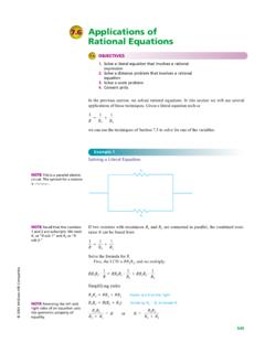 7.6 Applications of Rational Equations - McGraw Hill …