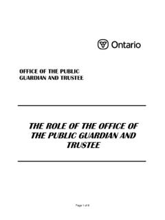 THE ROLE OF THE OFFICE OF THE PUBLIC GUARDIAN AND …