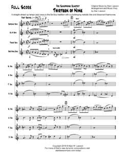 Full Score For Saxophone Quartet Original Music by …