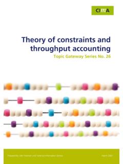 Theory of Constraints and Throughput Accounting - CIMA