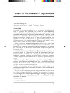 Dismissals for operational requirements - SAFLII