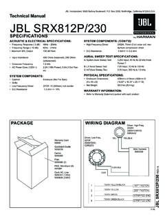 JBL SRX812P/230 - jblproservice.com
