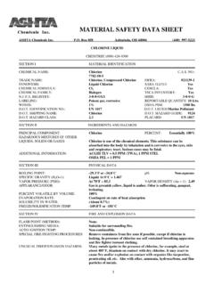 MATERIAL SAFETY DATA SHEET - Chlorine | CL2