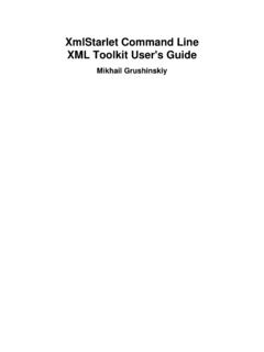 XmlStarlet Command Line XML Toolkit User's Guide