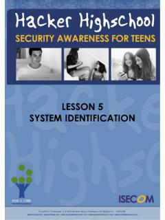 LESSON 5 SYSTEM IDENTIFICATION - Hacker Highschool