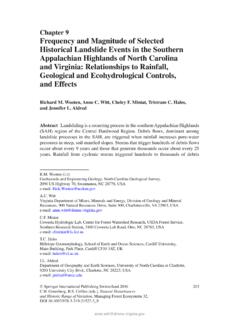 Frequency and Magnitude of Selected Historical Landslide ...