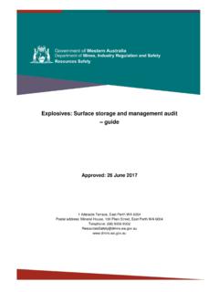 Explosives: Surface storage and management …