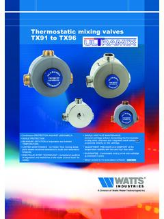 Thermostatic mixing valves TX91 to TX96 - Multicycle