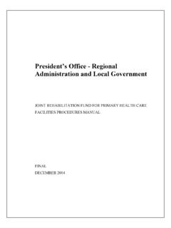 President’s Office - Regional Administration and Local ...