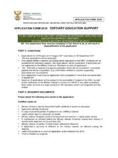 APPLICATION FORM 2018: TERTIARY EDUCATION SUPPORT
