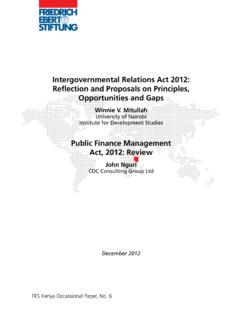 Public Finance Management Act, 2012: Review