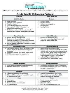 Acute Patella Dislocation Protocol - SOS Med