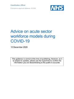 Advice on acute sector workforce models during COVID-19