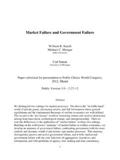 Market Failure and Government Failure - Michael Munger