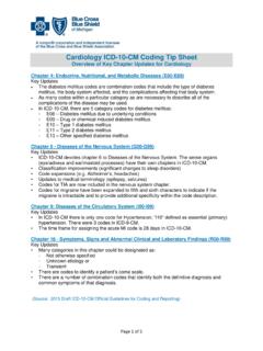 Cardiology ICD-10-CM Coding Tip Sheet - Blue Cross Blue ...