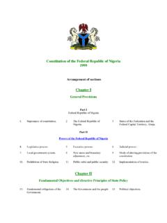 Constitution of the Federal Republic of Nigeria 1999