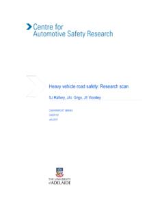 Heavy vehicle road safety: Research scan
