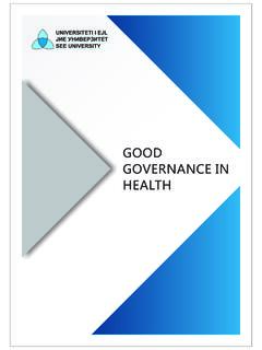 GOOD GOVERNANCE IN HEALTH