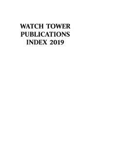 WATCH TOWER PUBLICATIONS INDEX 2019