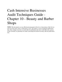 Cash Intensive Businesses Audit Techniques Guide - Chapter ...