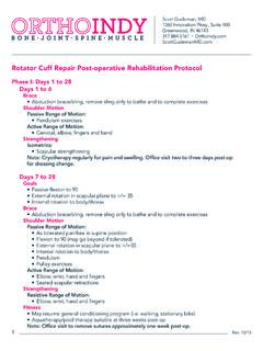 Rotator Cuff Repair Post-operative Rehabilitation Protocol