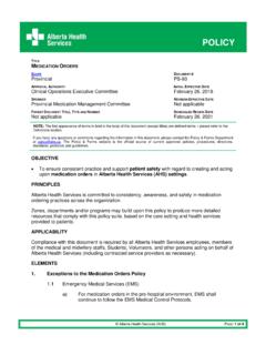 Medication Orders policy PS-93 - extranet.ahsnet.ca