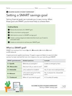 Setting SMART savings goal - Consumer Financial Protection ...