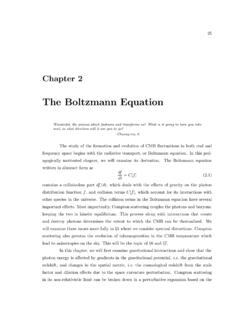 The Boltzmann Equation - University of Chicago