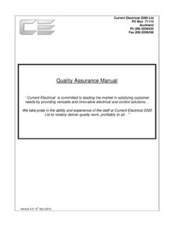 Quality Assurance Manual - Current Electrical